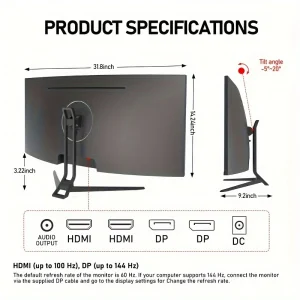 34-Inch Ultra-Large Curved Gaming Monitor with 4K HD Picture Quality