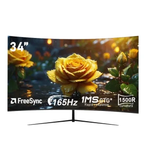 A 34-inch ultra-large curved gaming monitor with 4K HD picture quality