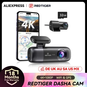 REDTIGER F9 Dash Cam 4K Front and Rear WiFi GPS Car Camera